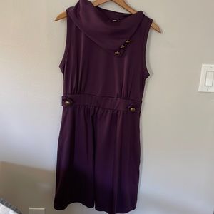 ModCloth Plum Cowl Neck Dress